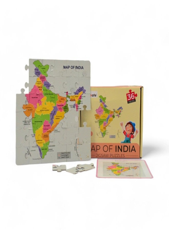 Mittimate Map of India Jigsaw Puzzle Game for Kids Age 4 to 6 Old I 36 Pieces Puzzle Toy I Birthday Gift for Children - Image 1